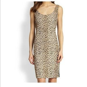 Diane Von Furstenberg  Tan Leopard Print & Black Bodycon Dress